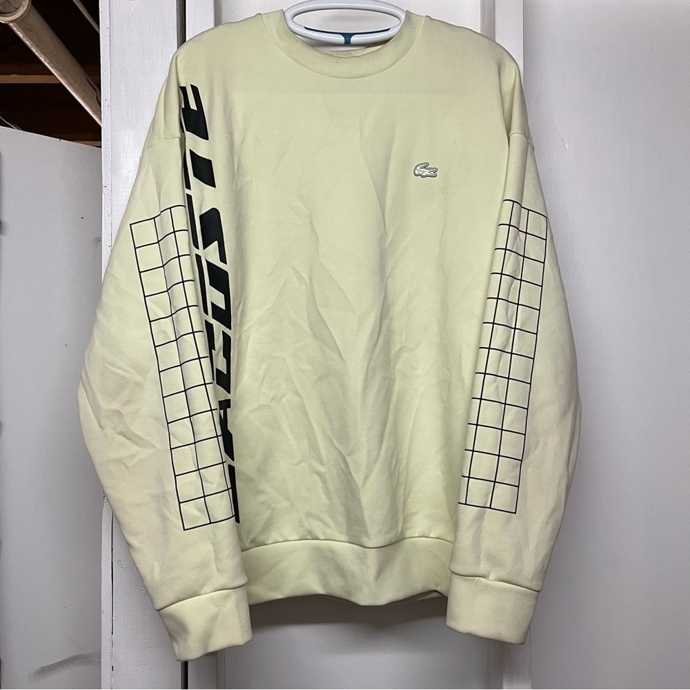 LACOSTE SH0068 6GD Men's Loose Fit Two-Ply Piqué Sweatshirt Size XL